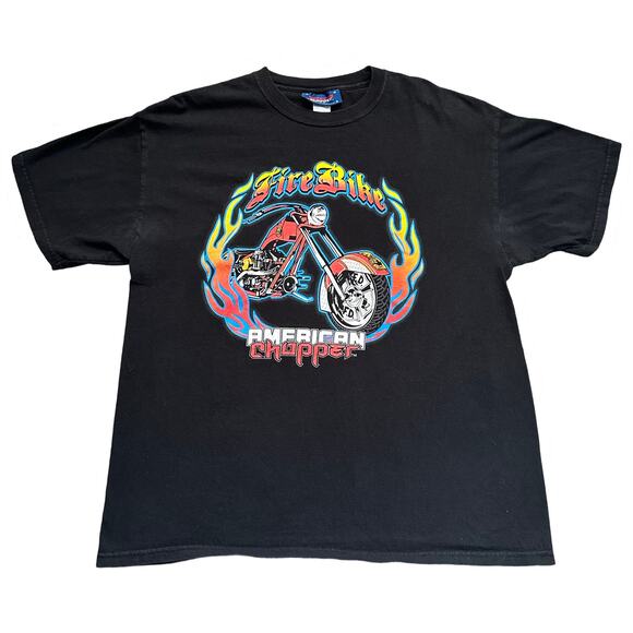 American Chopper '03 Biker Tee Size L/XL SS Black Tee GUC - Picture 2 of 7